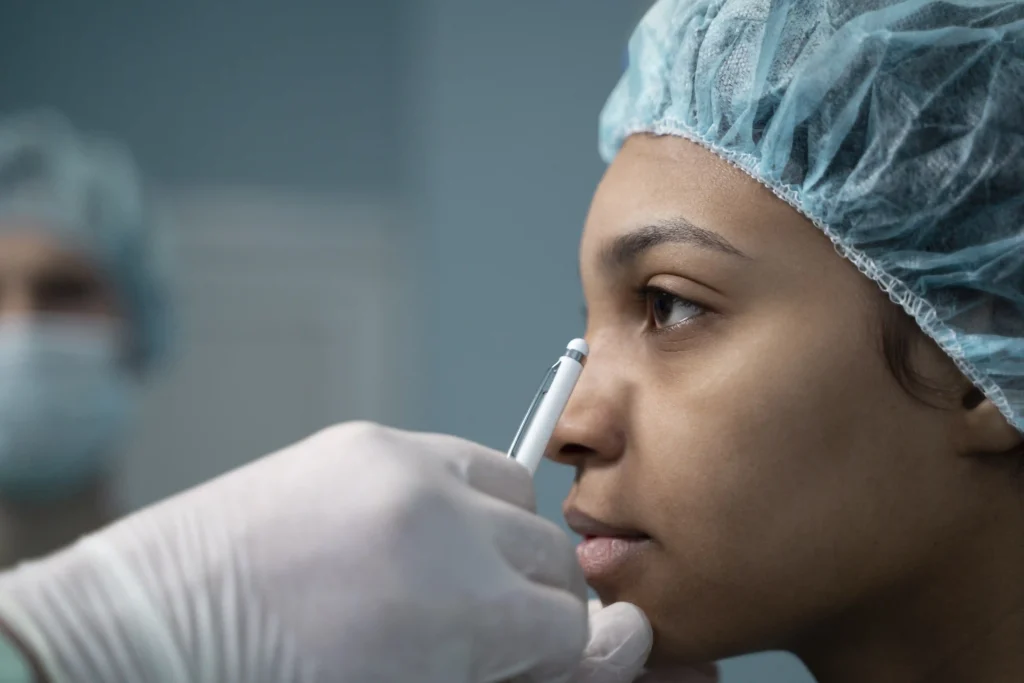 nose cosmetic surgery patient