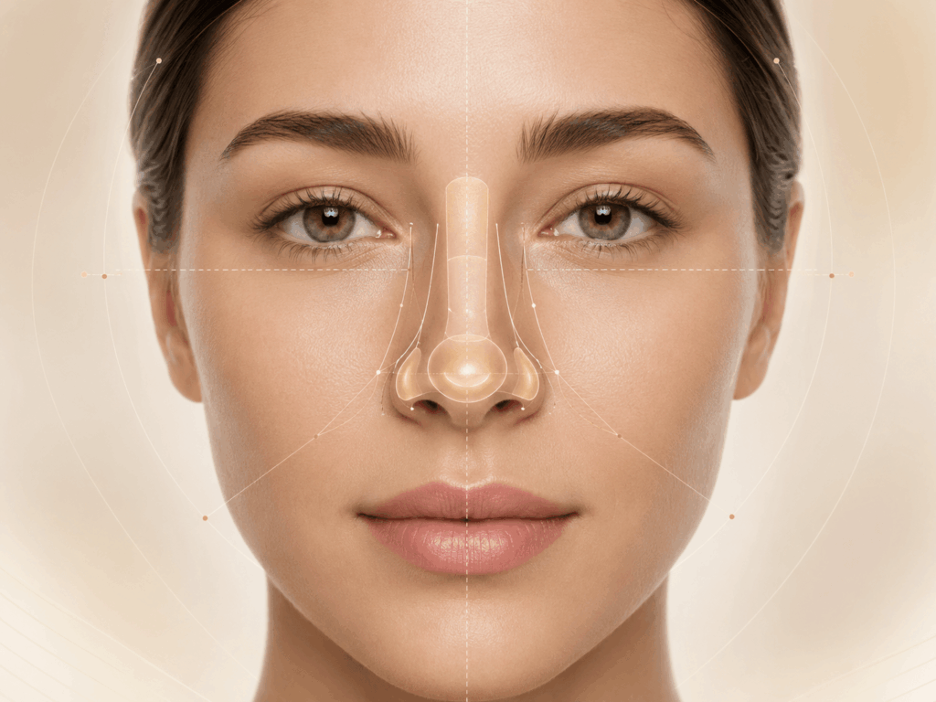 Who Is a Good Candidate for a Non Surgical Nose Job Turkey Treatment 2 Medical illustration showing how dermal filler improves nasal contour without reducing nose size