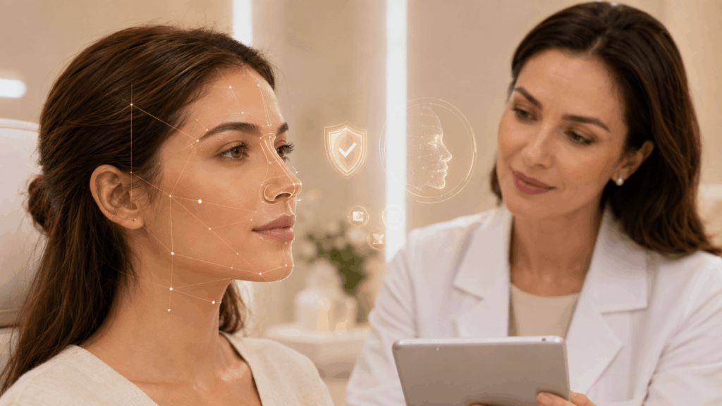 Who Is a Good Candidate for a Non Surgical Nose Job Turkey Treatment 3 Medical consultation illustrating safe candidate evaluation before non-surgical rhinoplasty with dermal fillers